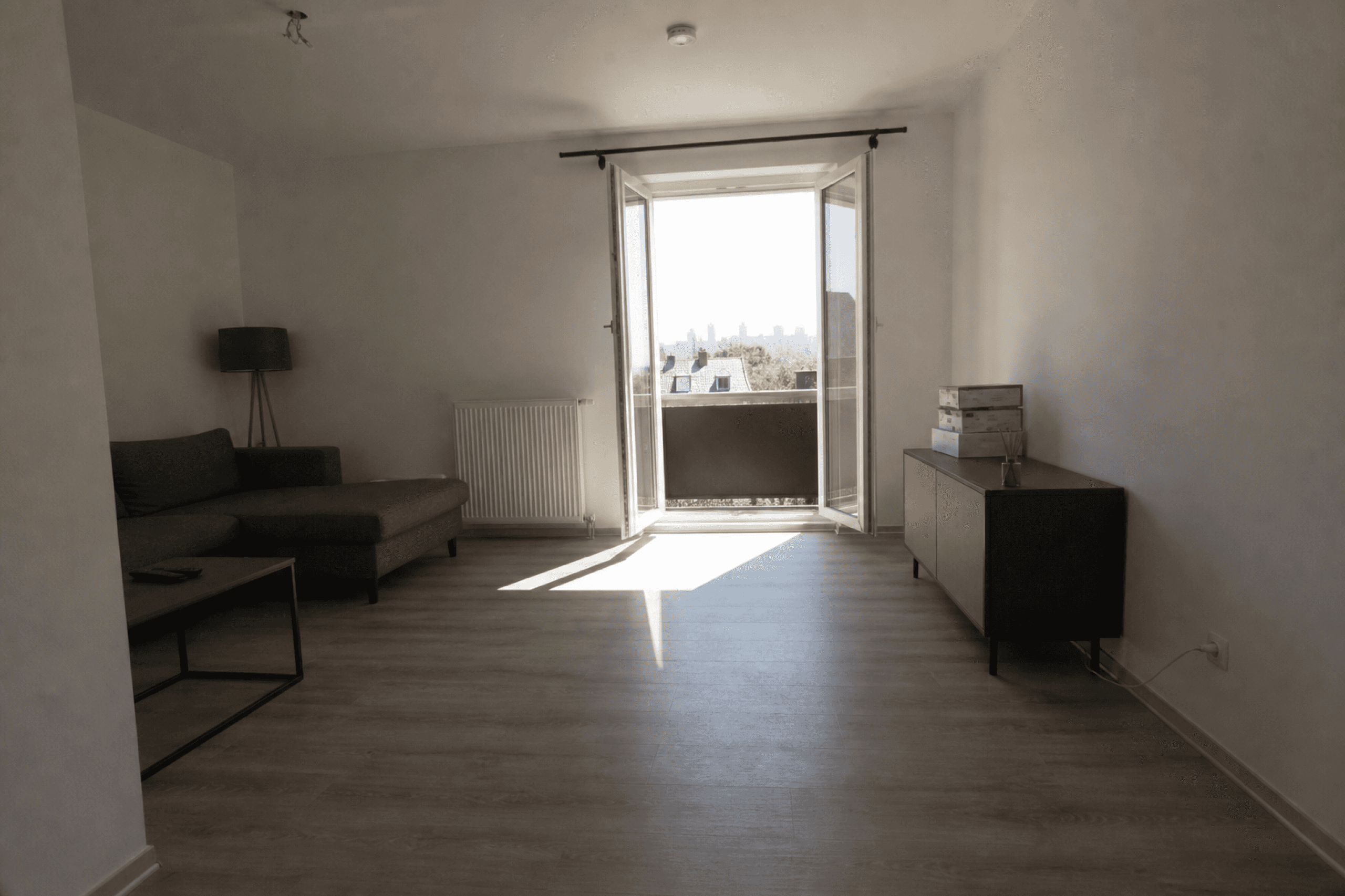 Bright living area of the 4 room apartment